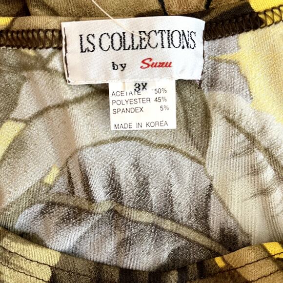 Vintage LS Collections Sunu Cheetah Leopard Travel Slinky Tunic Top NEW NWOT 3X - Picture 6 of 9